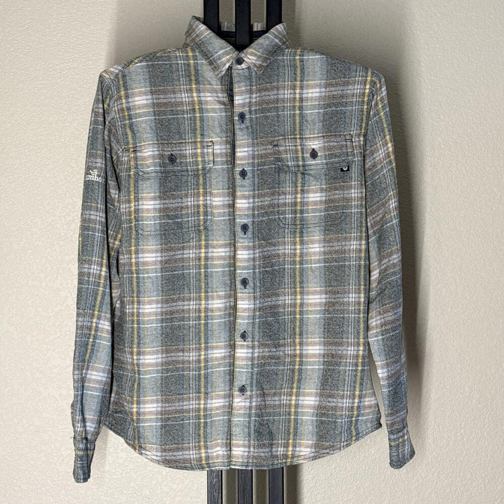 Marmot Steamboat Springs Flannel Shirt Large Grey Plaid Ski